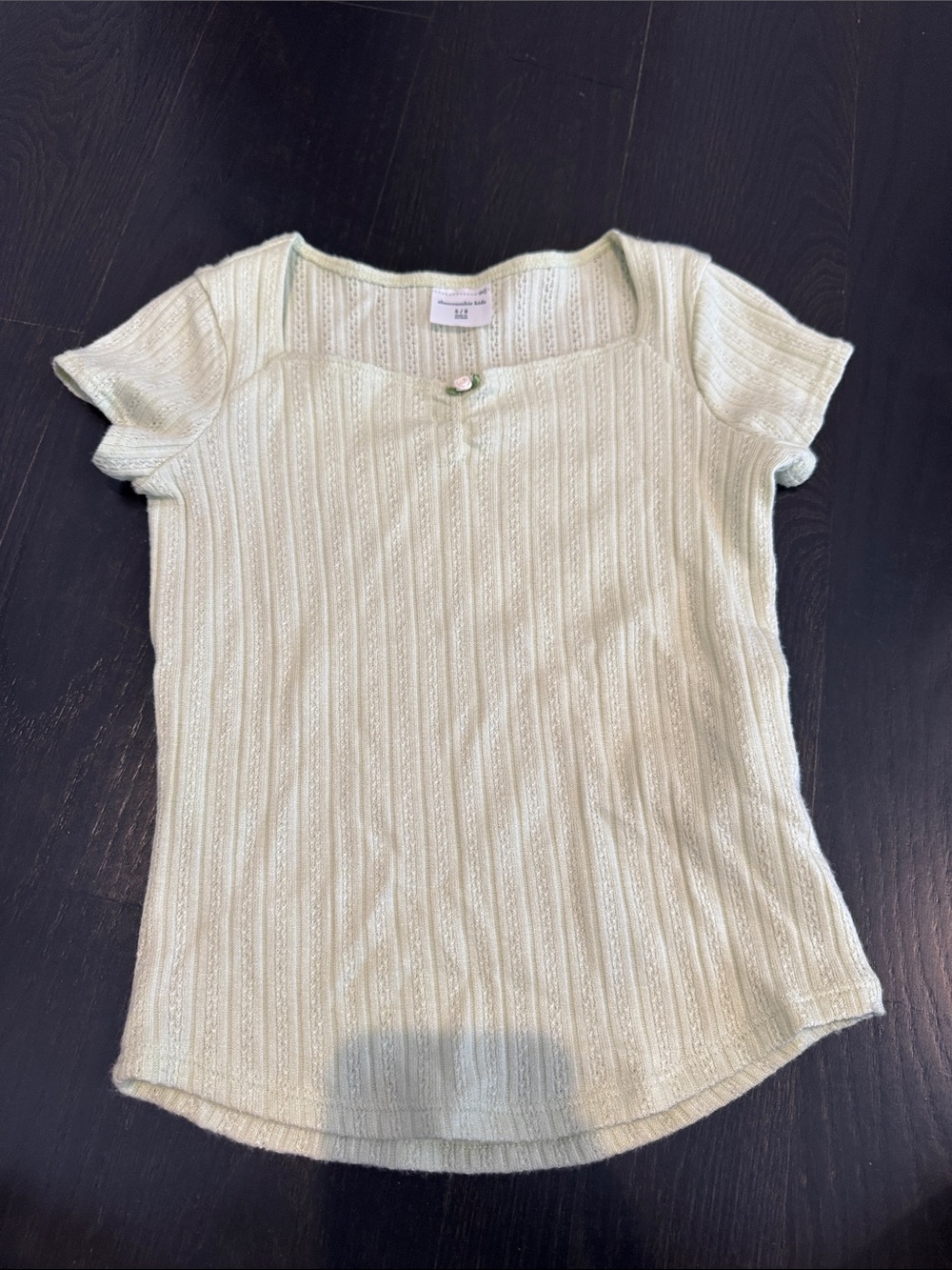 abercrombie kids Pale Mint Ribbed Short Sleeve Top